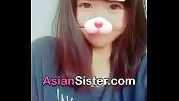 Cute asian girl show her teen tits  
