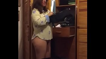 mom putting on panty