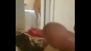 indian girl taking shower and boyfriend masturbation while watching her