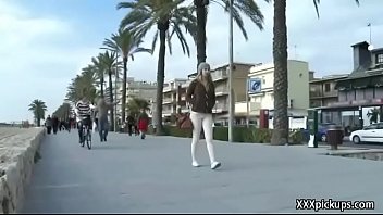 Amateur European Teen Slut Gives Head For Money In Public 13