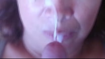 Huge cumshots that the husbands of her best friends gave my wife on her face and mouth